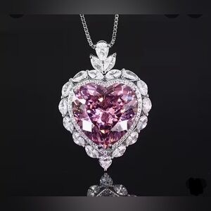 Stunning Heart-Shaped Pink Gemstone Pendant Necklace